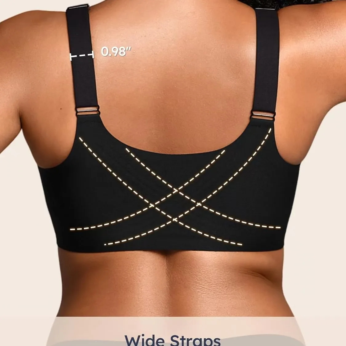 Large Size Seamless Women's Front Button Bra Vest-Style Comfortable All Day Wear Fixed Cup Breast-Shrinking Underwear