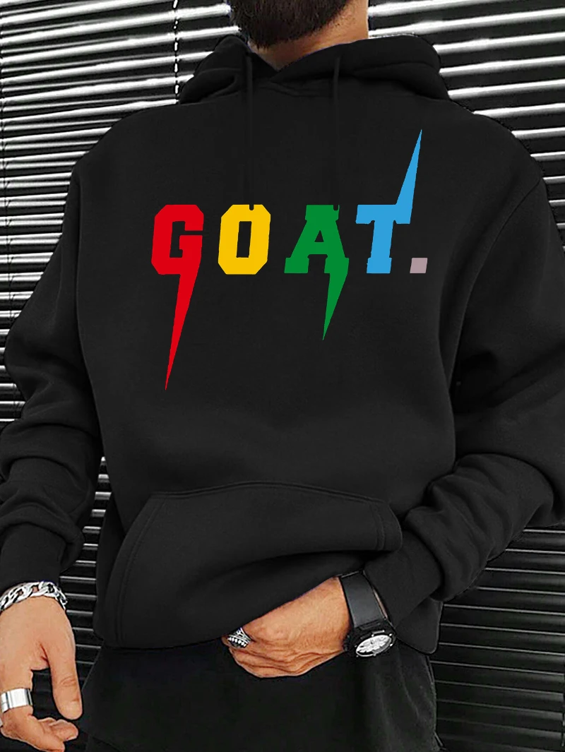 

Мужская повседневная толстовка с капюшоном на осень и зиму 2025 года _goat_ с рисунком, дышащая смесь хлопка, высококачественный роскошный топ для мужчин и женщин
