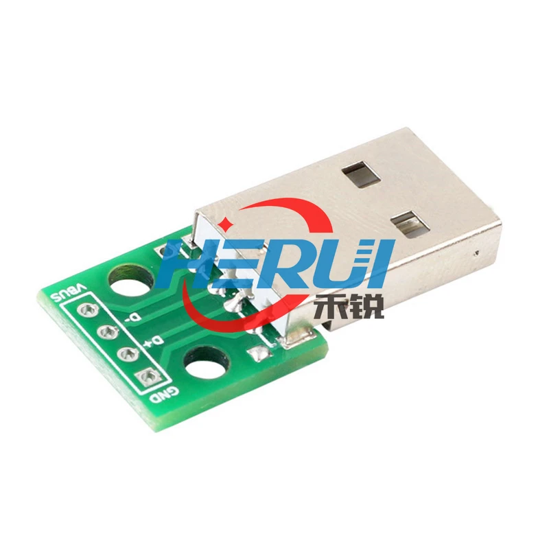 USB male head turn Dip 2.54mm4p Directly inserted The adapter board has been welded with the mobile phone power data cable