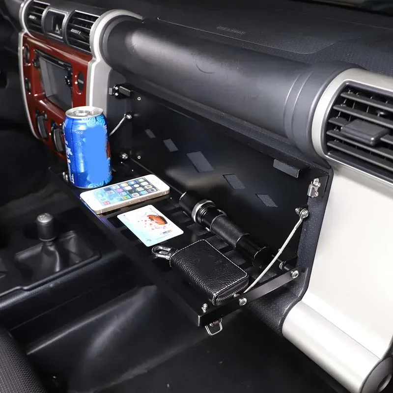 For 2007-2021 Toyota FJ Cruiser Car Co-Pilot Storage Rack Multifunctional Folding Food Cup Tray Holder Car Interior Accessories