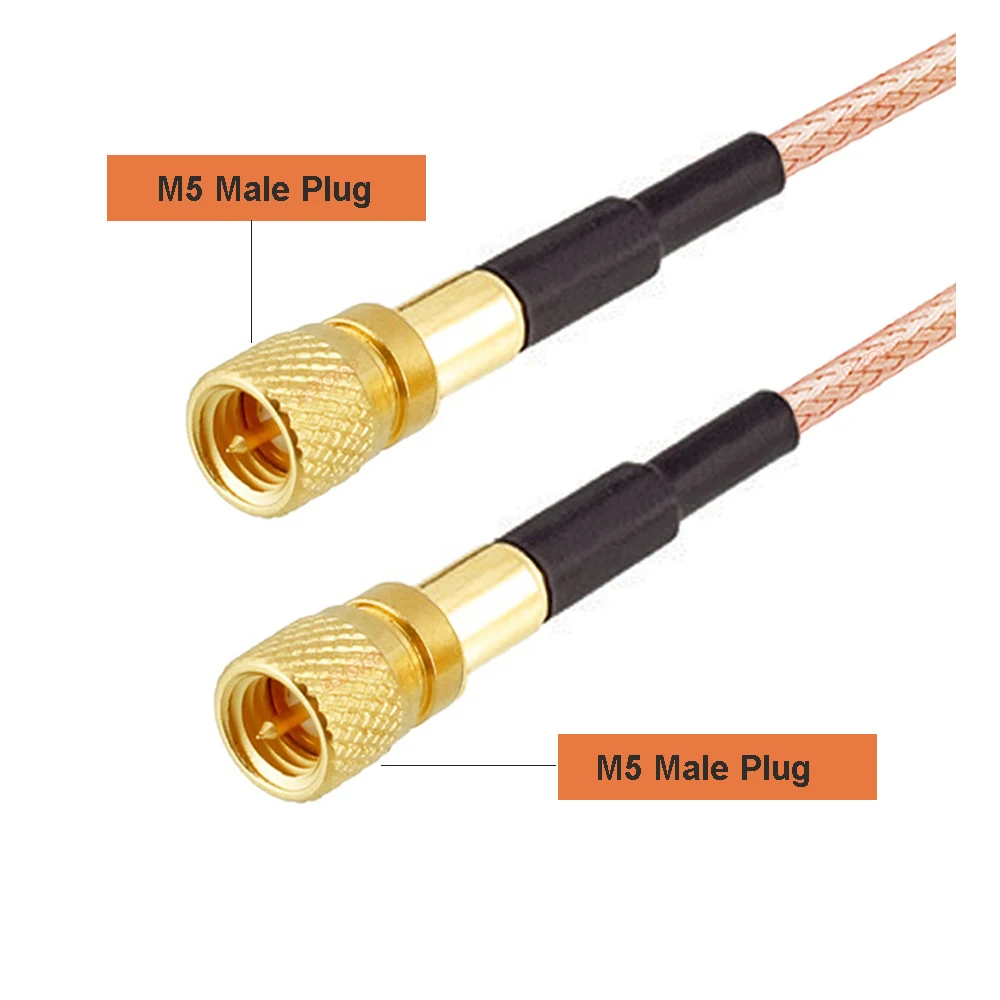 L5 M5 to M5 RG316 Cable Male to Male 50 Ohm RG316 RF Coaxial Pigtail Jumper for Ultrasonic Flaw Detector Acceleration Sensor