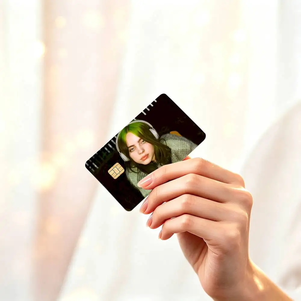 COOL Singer B-Billie E-Eilish  HD Credit Card Stickers Game Card Decal Small Chip Waterproof Sticker Gift Decor