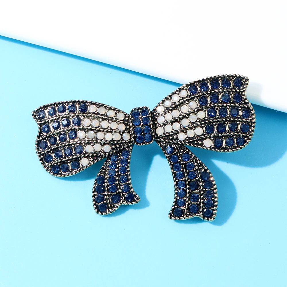 CINDY XIANG Rhinestone Bowknot Brooches For Women Fashion Bijoux Party Coat Pin Vintage Accessories High Quality