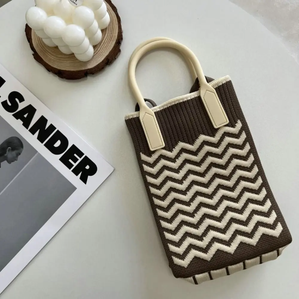 

Pattern Shoulder Bag Shopping Bags Knot Wrist Bag Handbag Women's Knitted Handbag Tote Bag Chain Shoulder Crossbody Bag