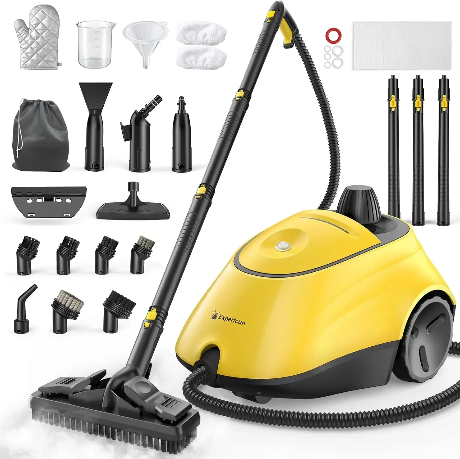 

Heavy Duty Steam Cleaner, 1500W High-Temperature Mop with 26 Accessories, 1.4L Portable Tank, Chemical-Free Cleaning for Floors,