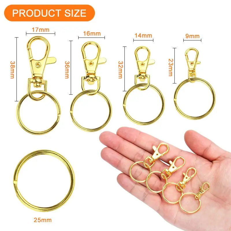 10Pcs/Lot 23/32/36/38mm Lobster Clasp Hooks Keychain 6 Colors DIY Jewelry Making Finding for Necklace Bracelet Chain Supplies