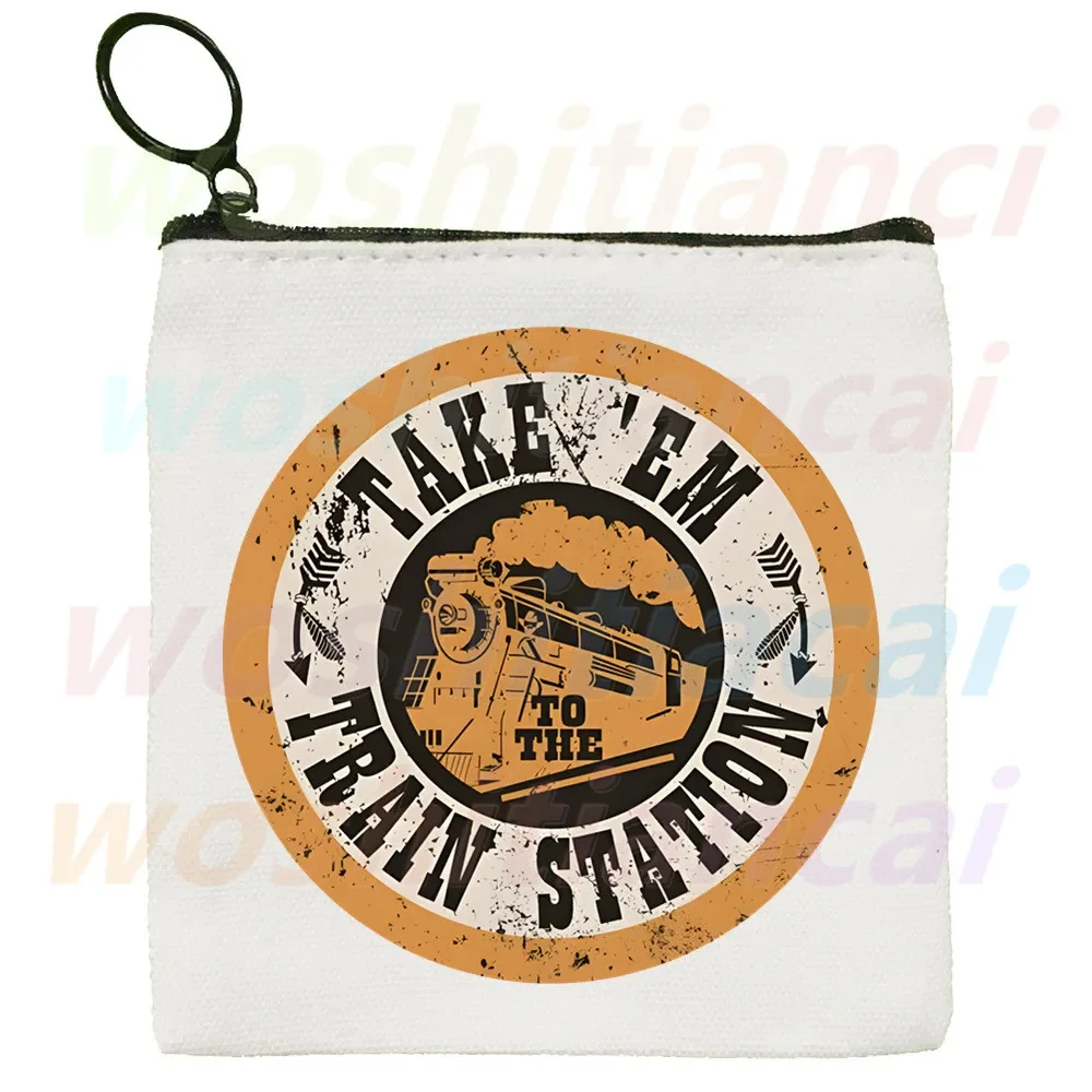 Yellowstone-Porte-monnaie en toile Send RIP, petit sac carré, sac à clés, sac de rangement pour cartes, sac à monnaie de dessin animé