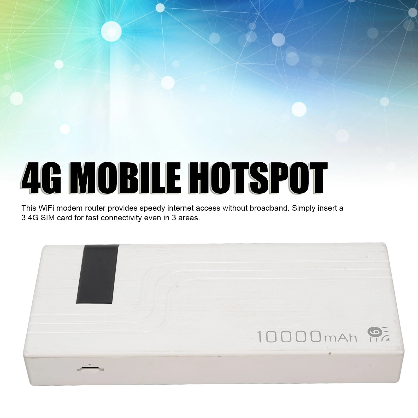 Mobiler 4G-LTE-Hotspot-Router, entsperrt, 300 Mbit/s, kabelloser SIM-Kartensteckplatz, mobiler Router, eingebauter 10000-mAh-Akku, WiFi-Hotspot-Gerät