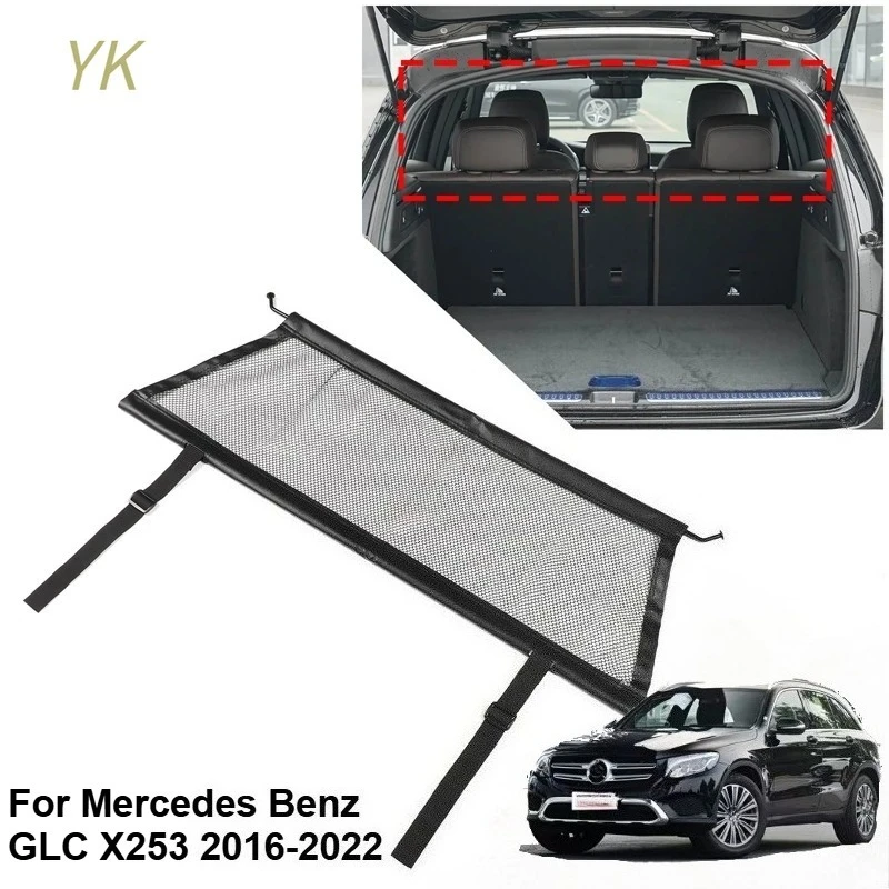 

For Mercedes Benz GLC X253 2016-22 Aluminum Alloy Car Trunk Safety Isolation Pet Fence Protective Net Car Accessories