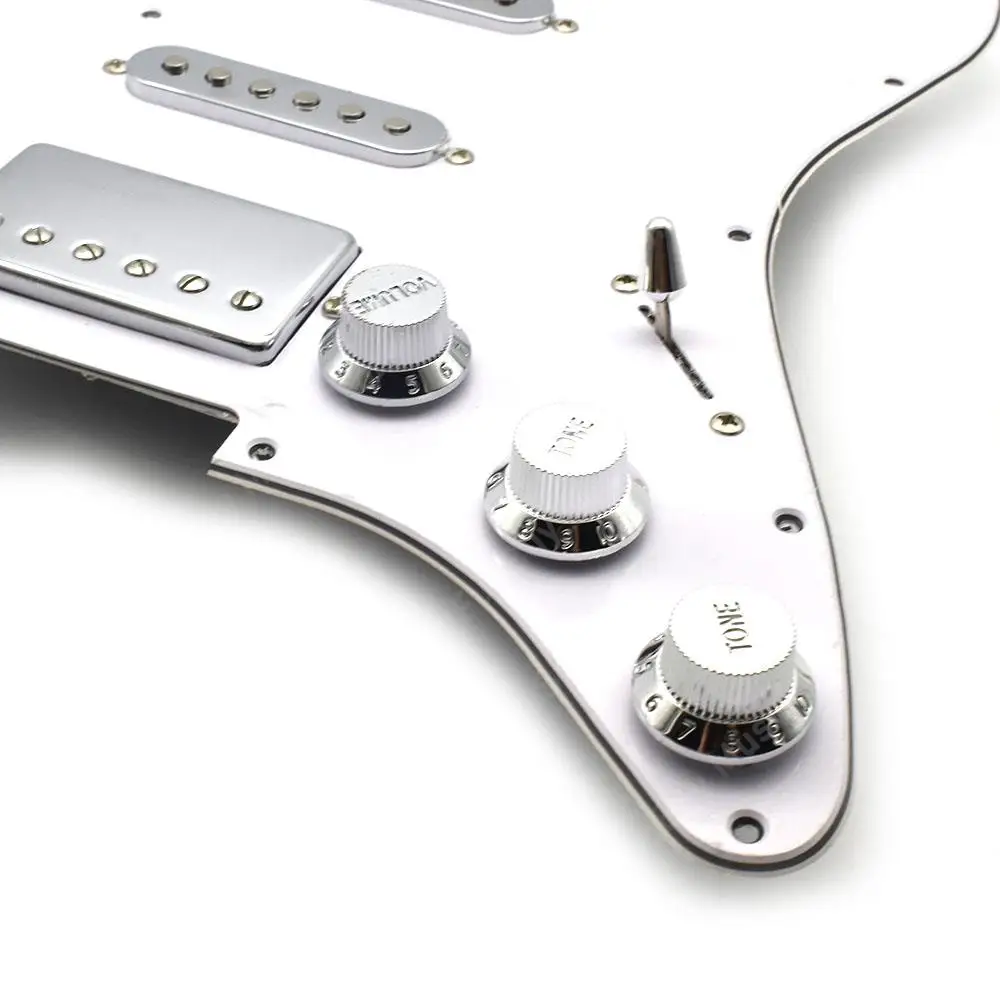 SSH Prewired Guitar Pickguard Pickup Loaded Pickguard Electric Guitar Parts Chrome for ST Electric Guitar