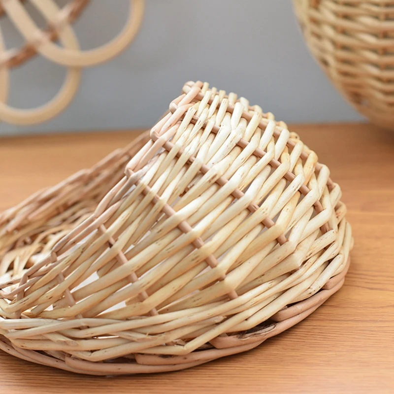 Hand Made Flower Planter Wall Hanging Wicker Rattam Basket Garden Vine Pot Plants Holder Garden Pots Wall Planter