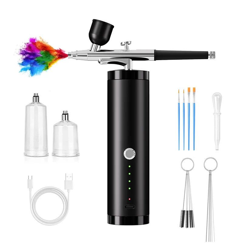 

1800 мАч Аэрограф с компрессором Портативный аэрограф высокого давления Пистолет для ногтей Картина тортов Ремесла Аэрограф Комплект для ногтей Спрей