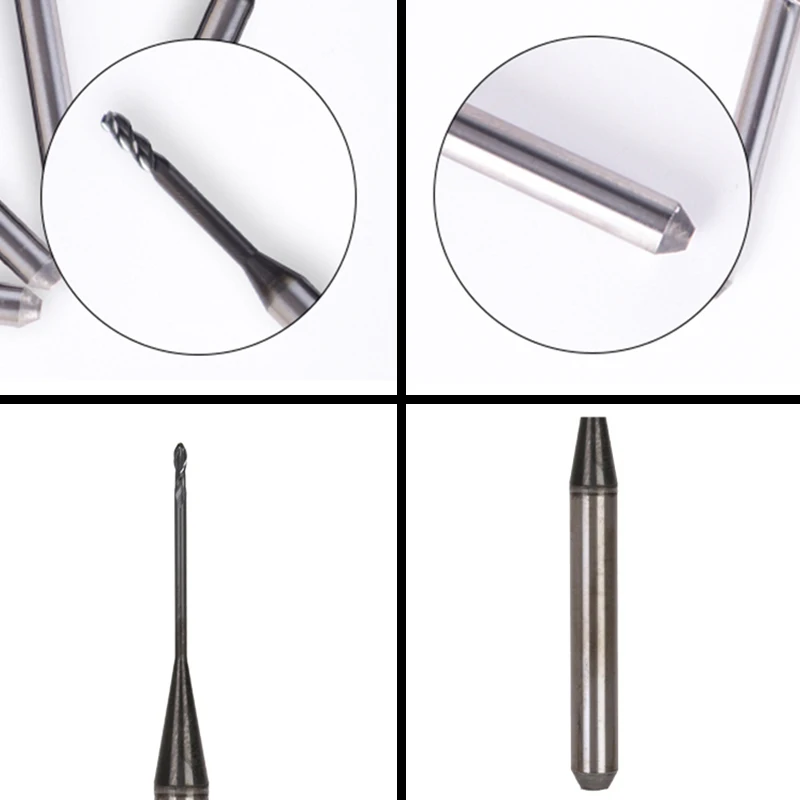 UCHEER 1pc/set cad cam dental burs Roland Milling Cutter DLC/DC Coating for Zirconia Block Available  0.6mm, 1.0mm, 2.0mm