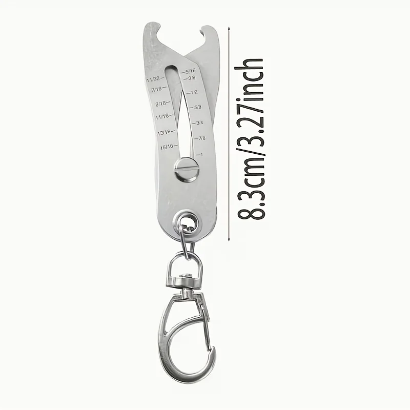 Stainless Steel Screw Size Gauge Measuring Tool Thread Identifier Bolt Nut Checker Ruler with Keychain Portable Thread Pitch