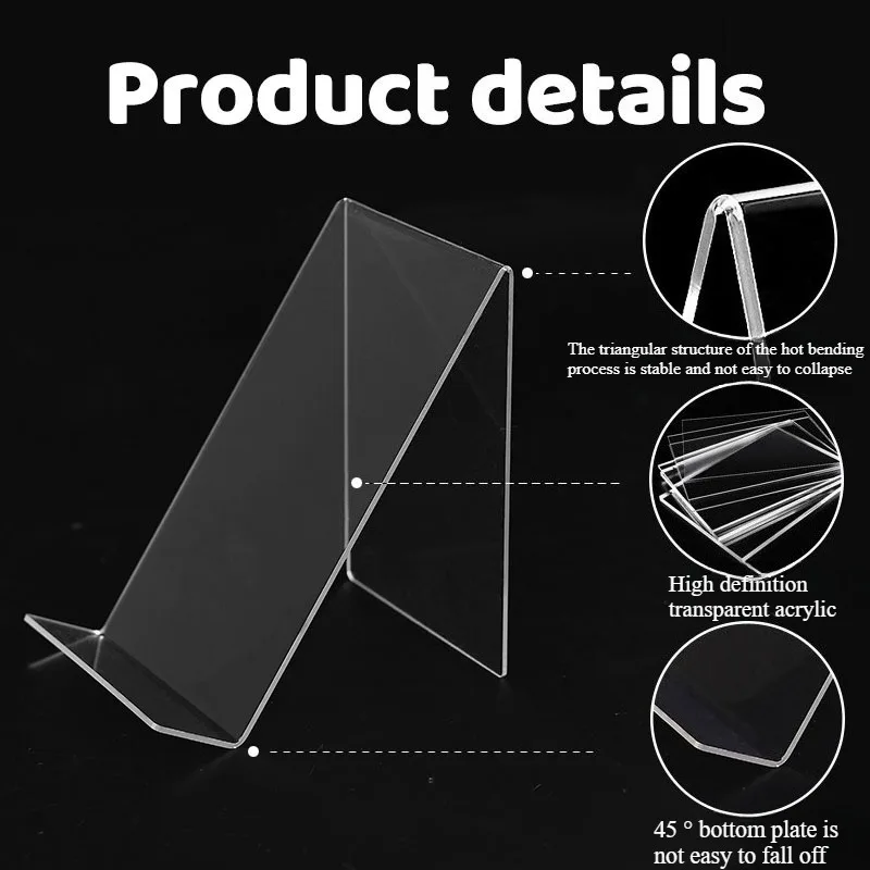 Acrylic Bookstand Library Books Transparent Display Stand Desktop Book Drag Display Shelf