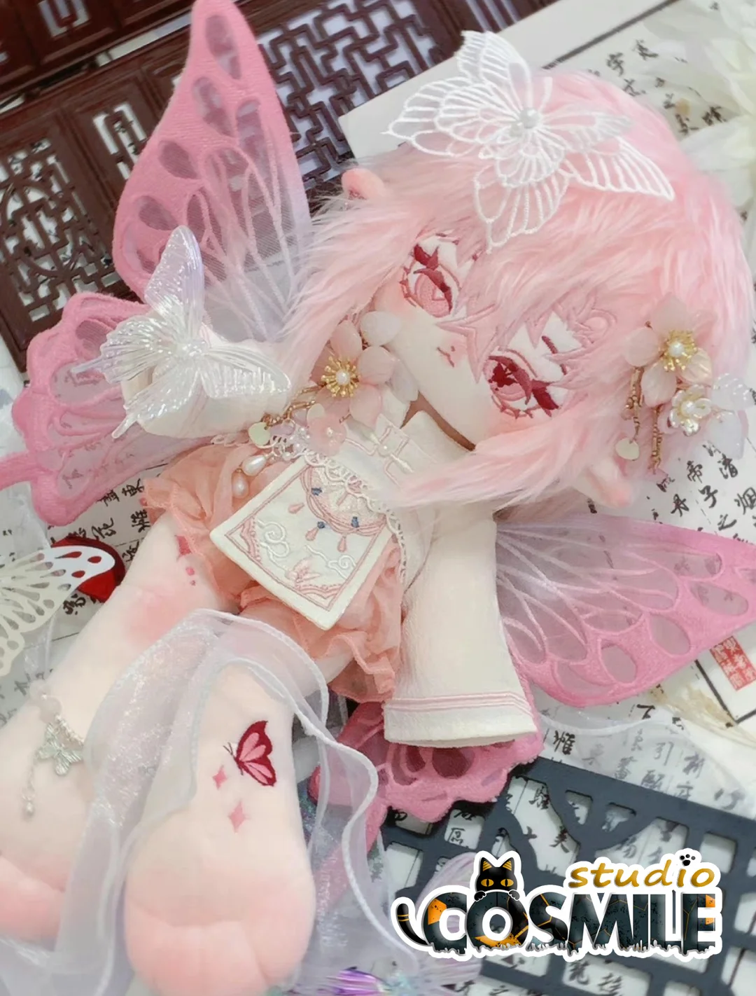 No Attributes Hanfu Fairy Elf Pink Cute Ancient Costume 20cm Plush Doll Stuffed Clothes Plushie Only Clothing Gift SL
