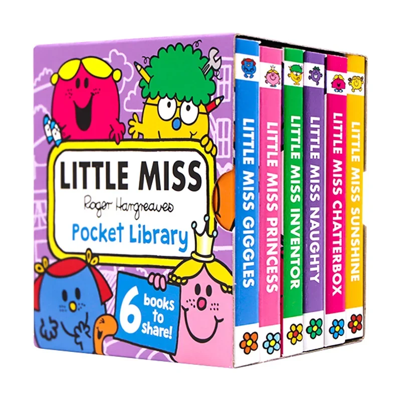 

6 книг/набор/Карманная библиотека Little Miss Pocket, детские книги для детей 1 2 3 лет, английская книжка с картинками, 9781405292528
