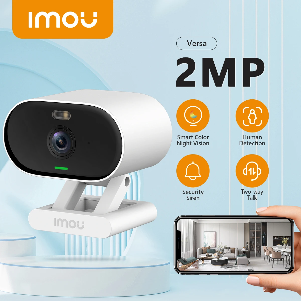 IMOU Versa Indoor Outdoor Security Camera Wi-Fi IP Security Surveillance Colorful Night Vision Baby Monitor Two-way Talk IP65