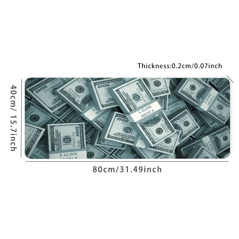 Alas Mouse HD Motif Uang Dolar AS untuk Meja Kerja di Rumah, Alas Karet Anti Selip, Cocok untuk Teman, Remaja, Pacar, dan Kekasih
