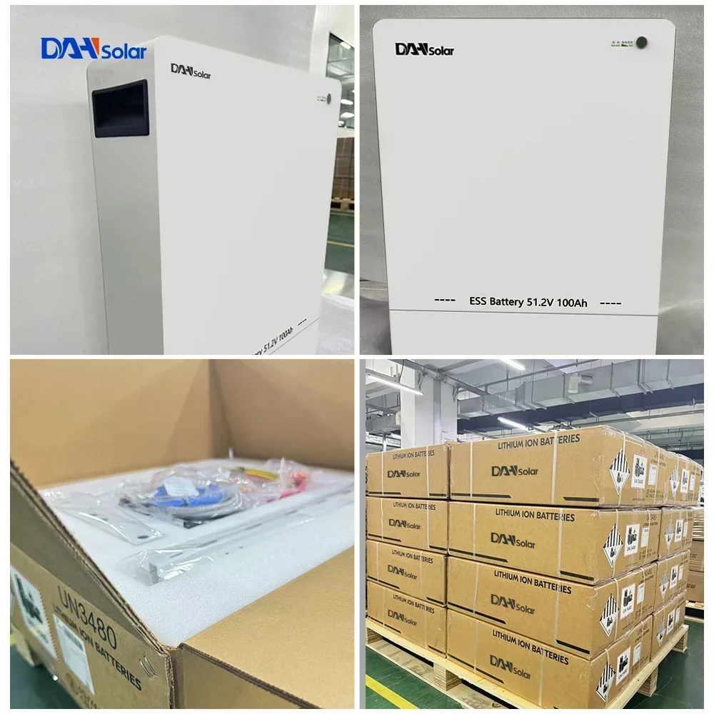 Akumulator Lifepo4 51,2 V 100 Ah 10 kWh Baterie litowe do magazynowania energii słonecznej DAH 6000 cykli Rozwiązanie domowe o dużej pojemności