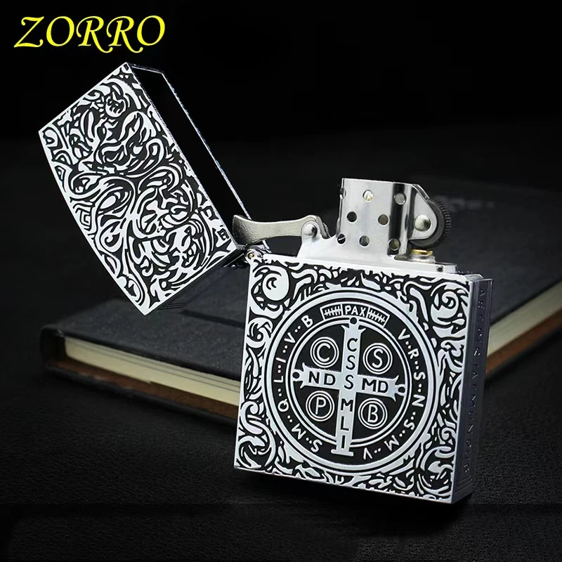 1:1 Limited Edition ZORRO versized Kerosene Lighter Metal Personality Constantine Creative Heavy Armor Oversized Lighter Gift