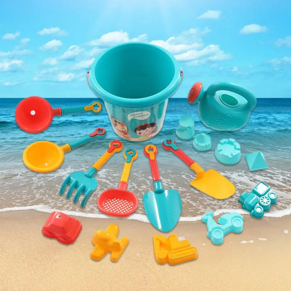 18 pezzi di giocattoli di sabbia Set per bambini estate scavare sabbia secchio di plastica pale spiaggia acqua mare gioco giocattolo per bambini gioco d'acqua Y8J0