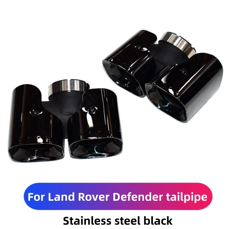 ل 2020 2021 2022 2023 2024 لاند روفر ديفندر مربع ماسورة العادم الأسود الخمار الفولاذ المقاوم للصدأ العادم الأنابيب ، تصميم KAHN