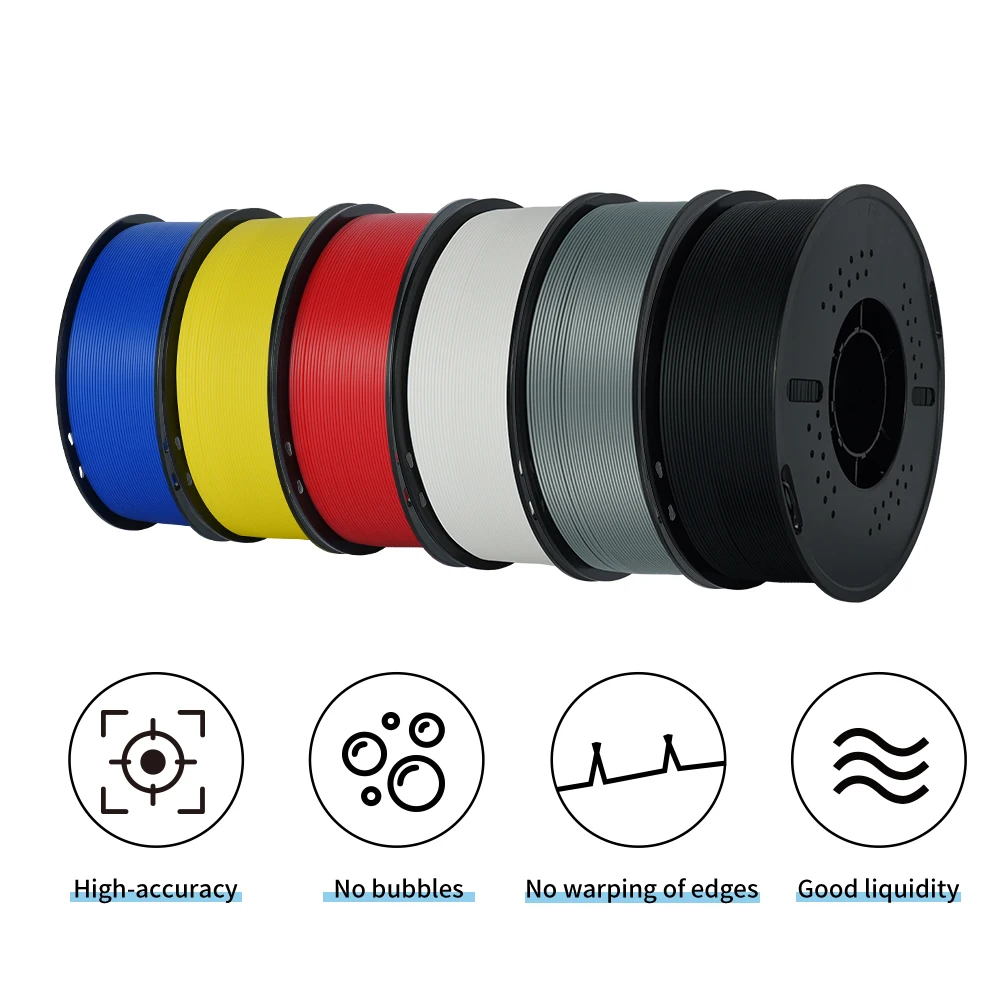KINGROON 5KG ABS 3D Printer Filament 1.75mm 5KG(11LBS) 5 Rolls, High Strength Toughness, +/-0.02mm Accuracy, Black White Multicolor Local ship Big Sale view 2