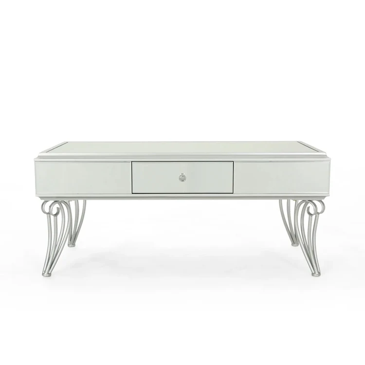 U.S. warehouse stock Living Room Modern Mirrored Coffee Table with Drawer