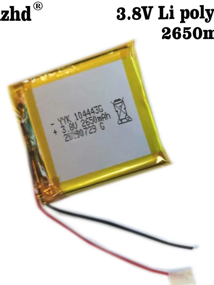 3.7V 2650mAh Polymer Li Lithium Lipo Battery 104443 Pure cobalt cell For Intelligent lock  GPS Power Bank E-Book PAD DVD Tablet