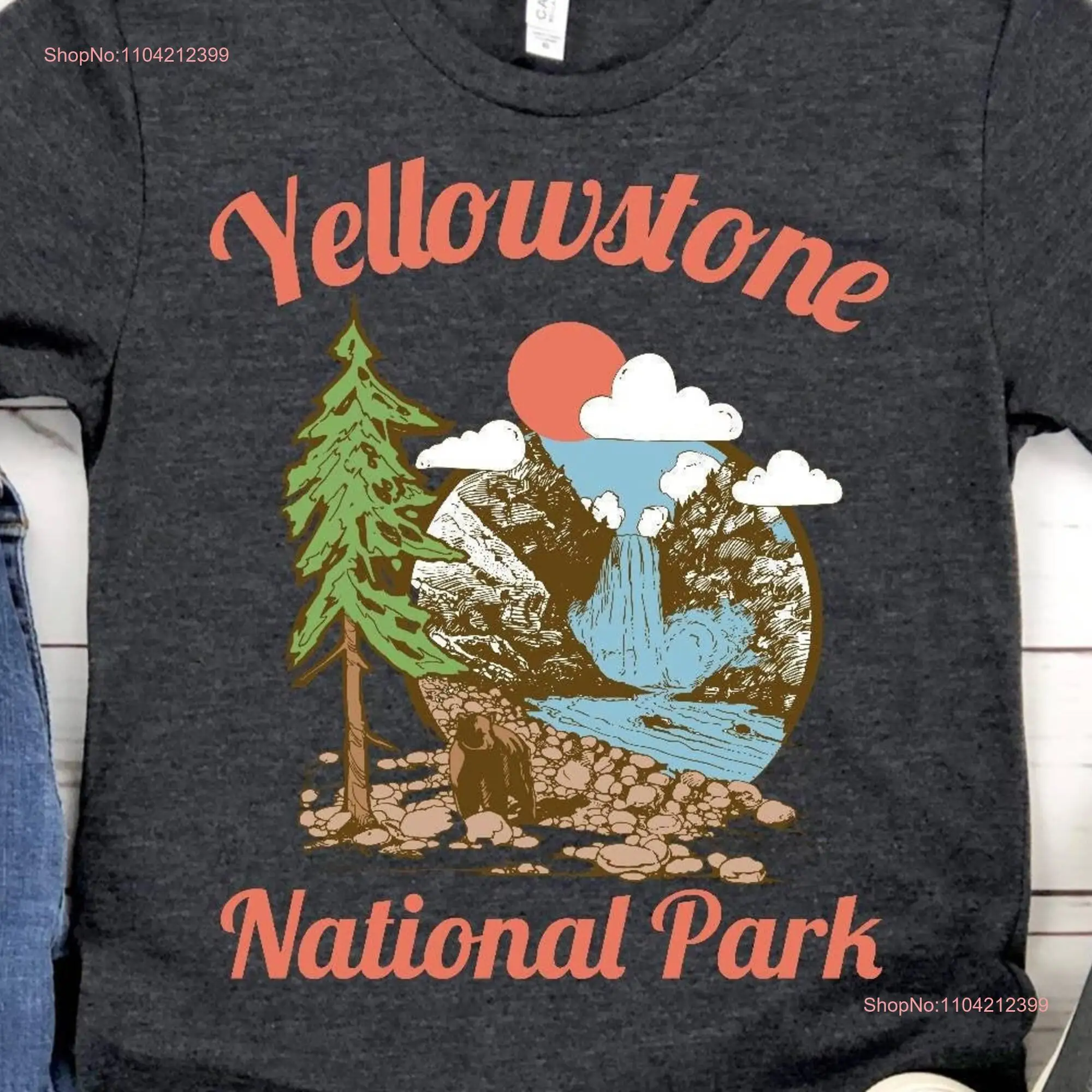 National Park T Shirt Vintage Retro Camp Hiker RV Camping Travel SofT Yellowstone long or short sleeves