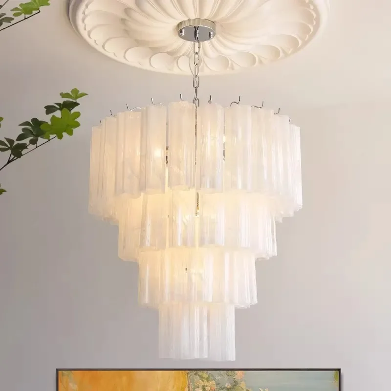 French Murano Glass Chandelier Luxury Medieval Pendant Light for Living Room Dining Room Romantic Designer Ceiling Fixture