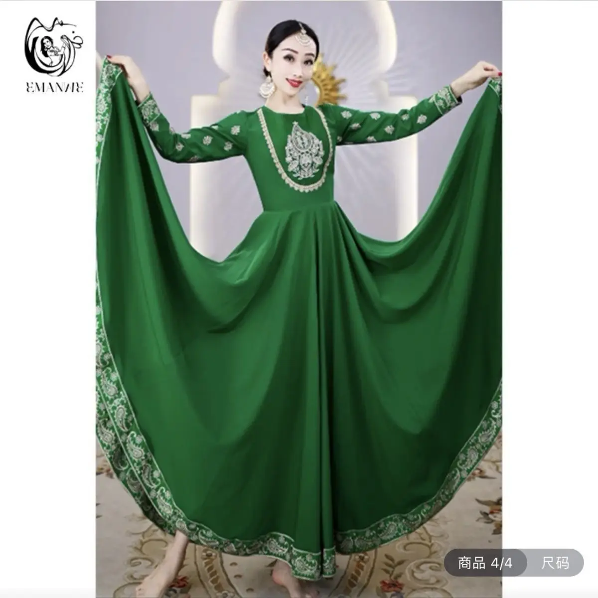 A3612 Xinjiang Performance Costume Ethnic Practice Dance Performance Dance Fashion One Piece Super Fairy Long Large Swing Skirt