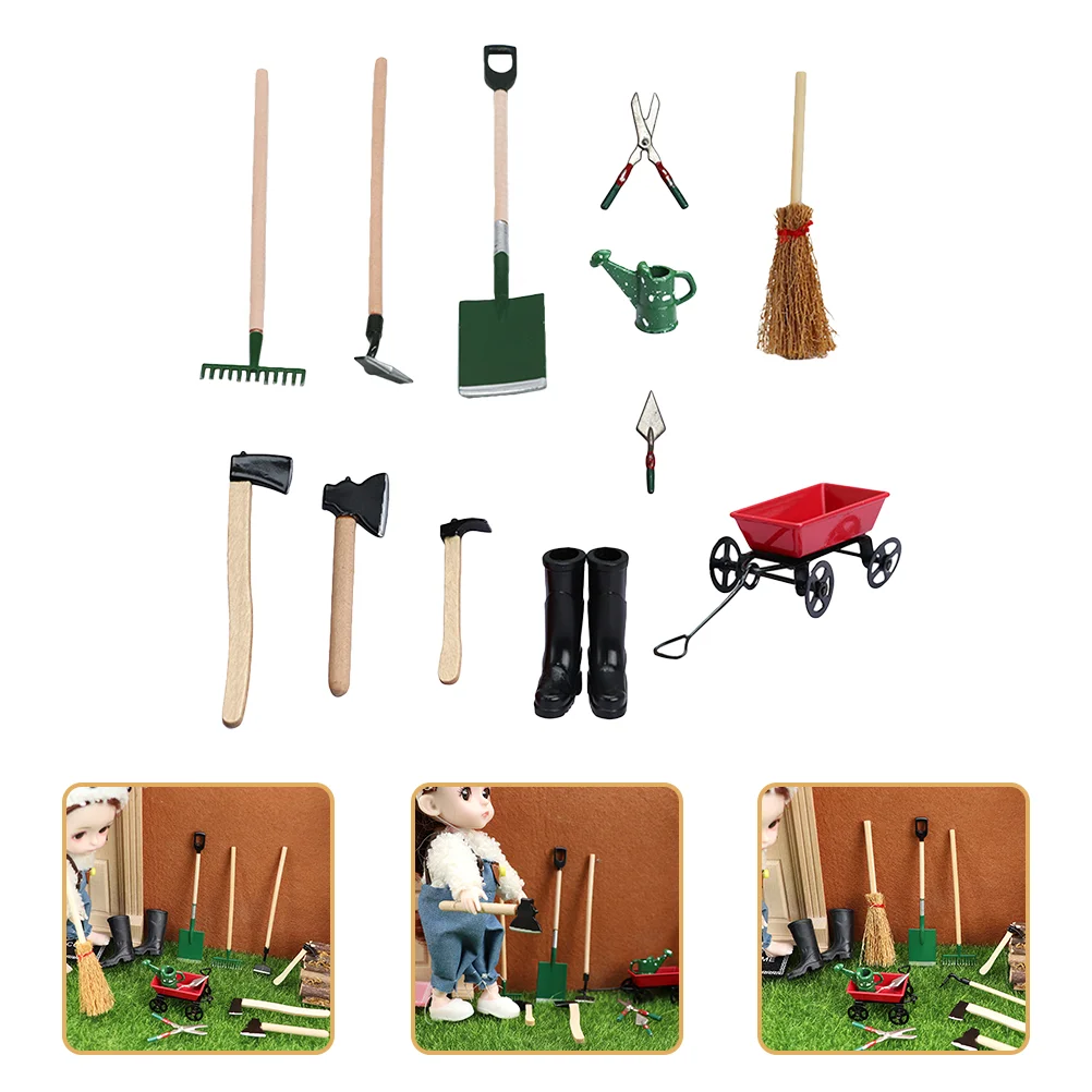 1 Set Mini Dollhouse Garden Tools Decoration Dollhouse Farming Tools for DIY Dollhouse Mini Garden Tools