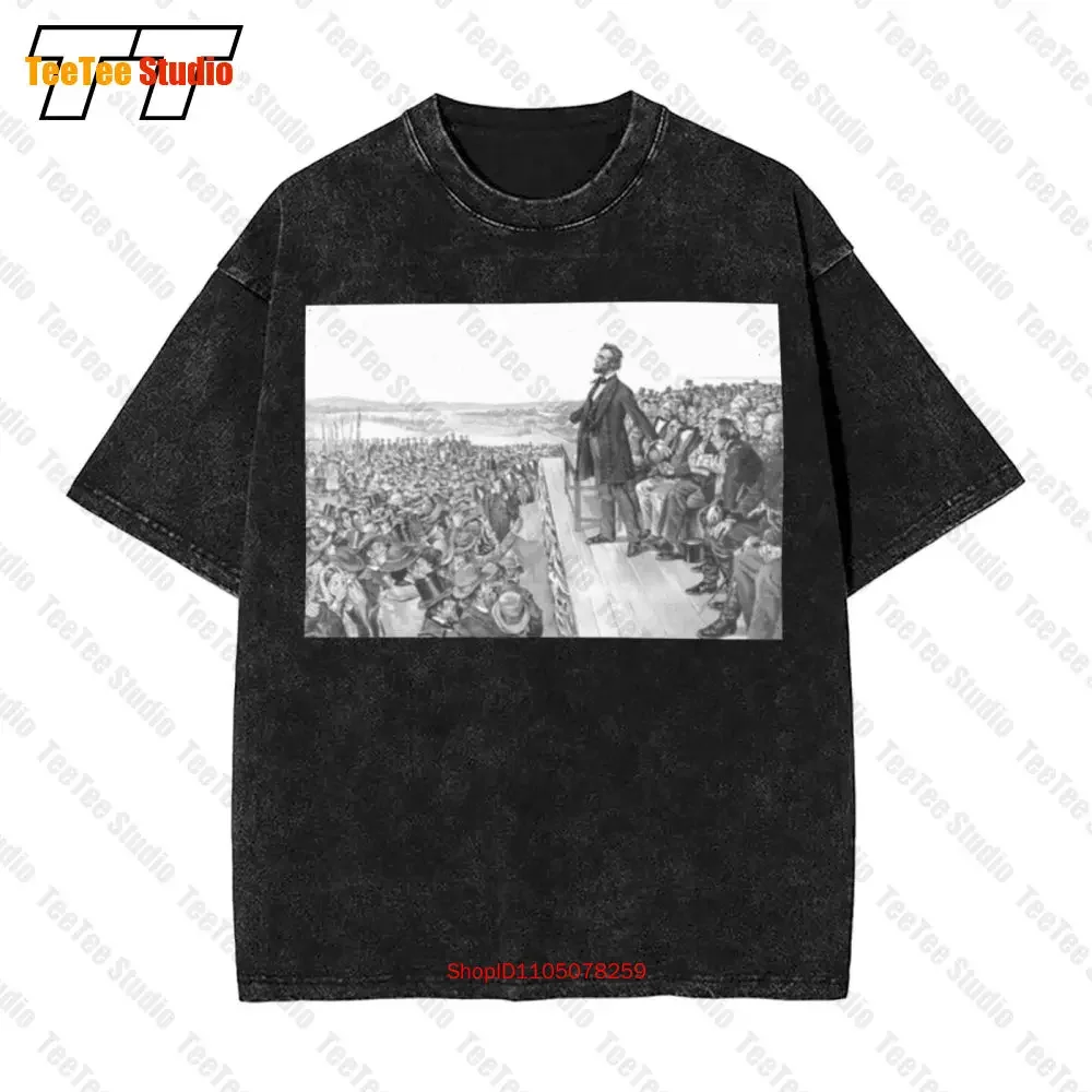 Lincoln Delivering The Gettysburg Address Vintage Oversized T-Shirt ONHE