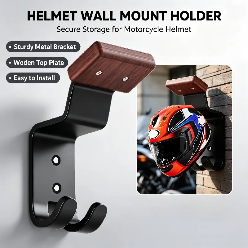 Motorcycle Gear Wall Mount - オートバイヘルメットホルダー壁掛けヘルメットハンガーフックオートバイギアラックサッカースポーツアクセサリー用