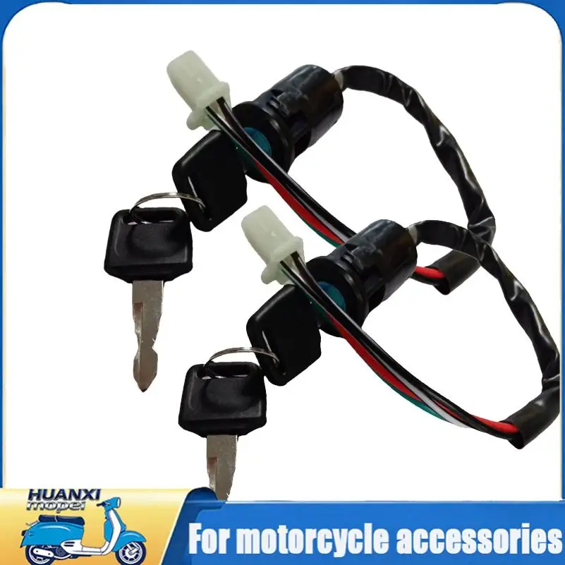 Motorcycle Ignition Switch + Keys Scooter Accessories Fit For Quad Dirt Bike For ATV On/Off Plastic Universal Replacement Parts Supermoto Wheels