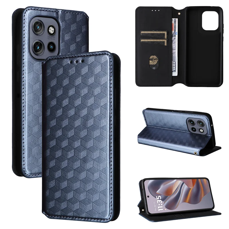 

For Motorola Moto ThinkPhone 25 stereoscopic lines flip wallet skin PU case purse for Moto ThinkPhone25 Magnetic Phone Cover