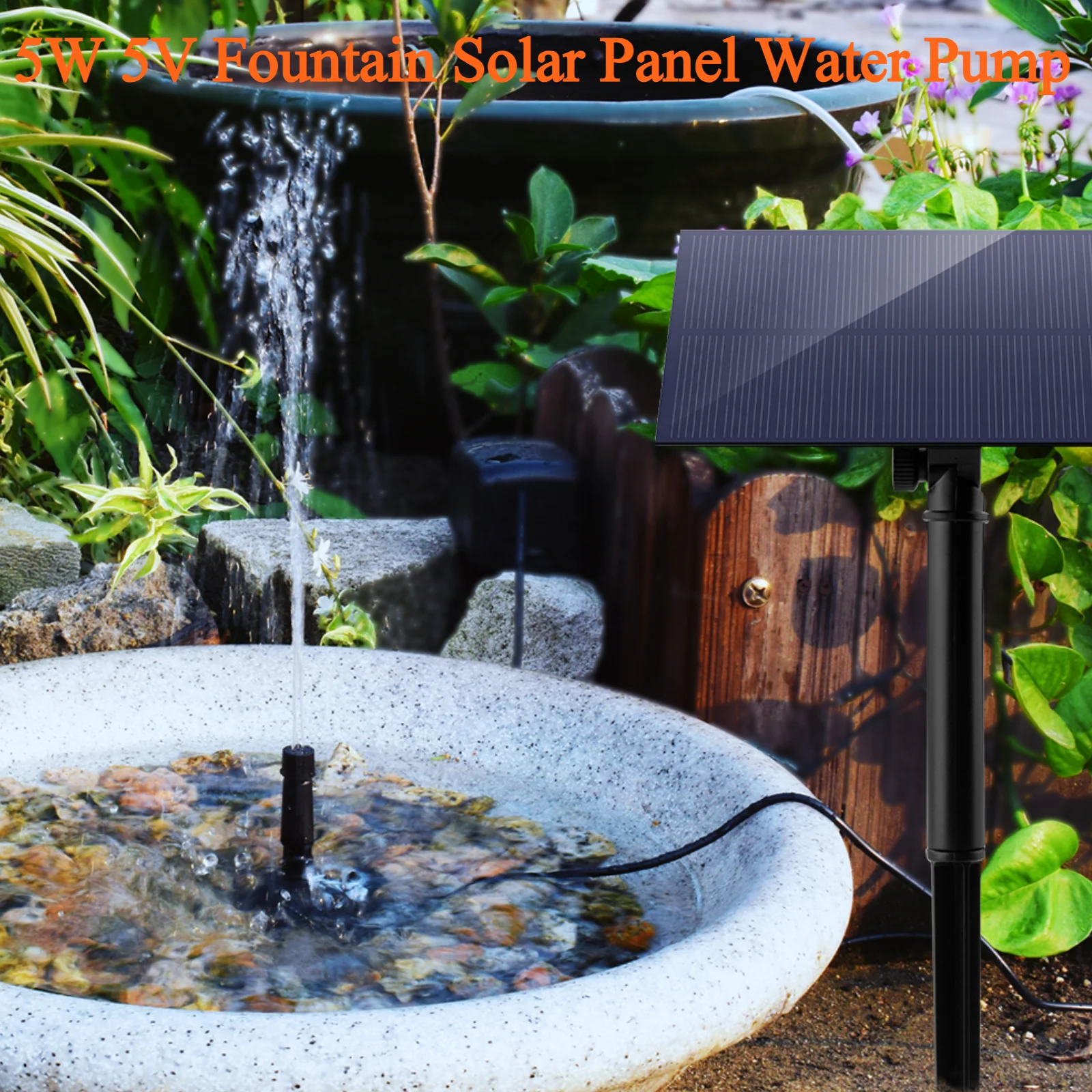 Solar Fountain Pump 5W 5V Power Board Kit Solar Panel Water Pump for Garden Pool Fountain Bird Bathroom Outdoor Watering System
