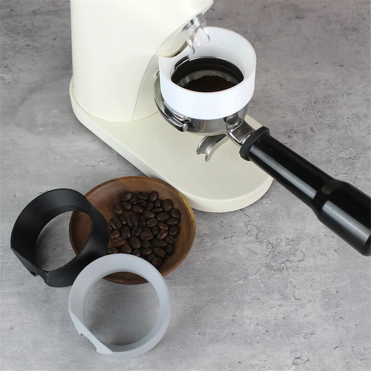 Cincin Pengumpul Bubuk Penggiling Kacang 58Mm untuk Penggiling Kopi Gemilai 9010b Penggiling Kacang Italia Bubuk Anti Terbang