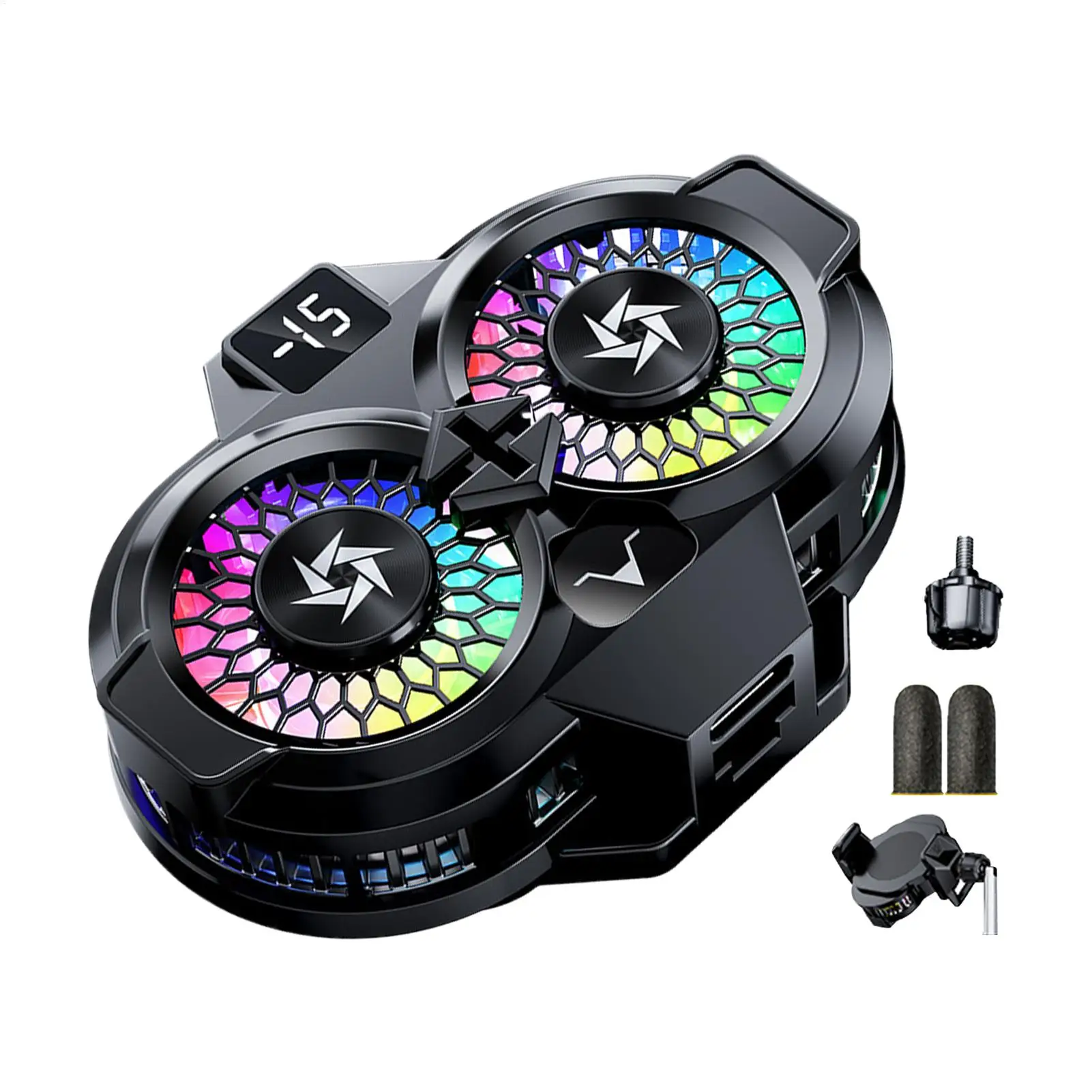 Phone Cooling Fan Cellphone Attachment With Digital Display Mobile Phone Cooler For Mobile Game Live Streaming Outdoor Home