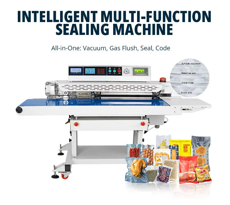 350QP Intelligent Multifunctional Automatic Vacuum & Heat Sealing Machine For Chemical Paper Film Barrel Packaging