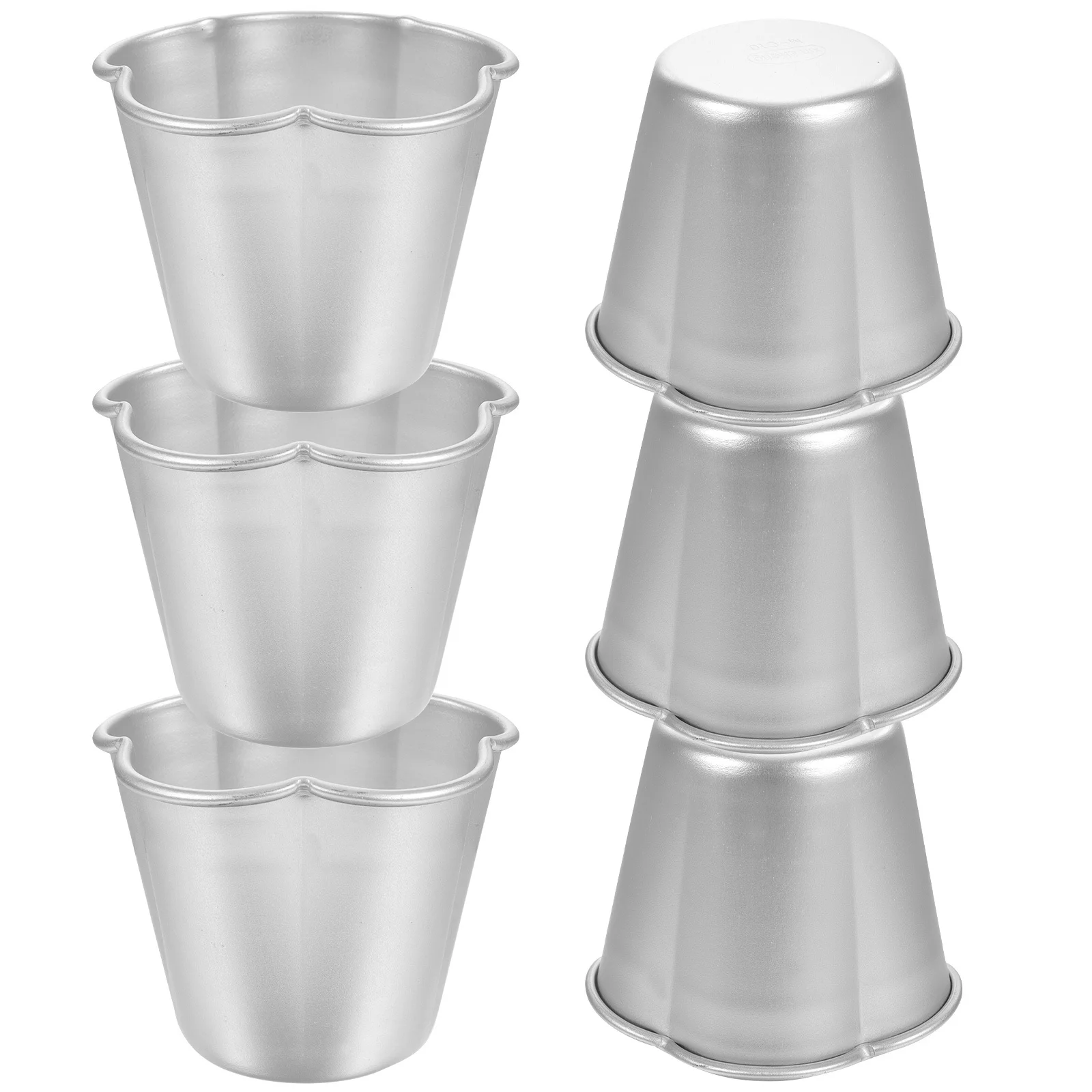 

6Pcs Heat-Resistant Baking Mold Egg Tart Molds Non-Stick Metal Cupcake Pan for Pudding Tartlets Reusable Cake Making Tool