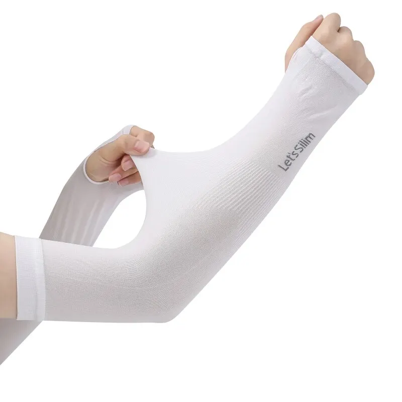 1/2 Pairs Of Ice Silk Sleeves For Both Men And Women Outdoor Uv Protection Cycling Arm Sun Screen Protection Black Plus White