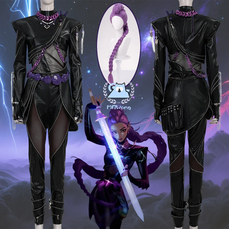 الصيادين رومي تأثيري حلي معطف جلد أسود هنتركس رومي كانغ الزي لحفلة الهالوين الكبار النساء فتاة Parps #1