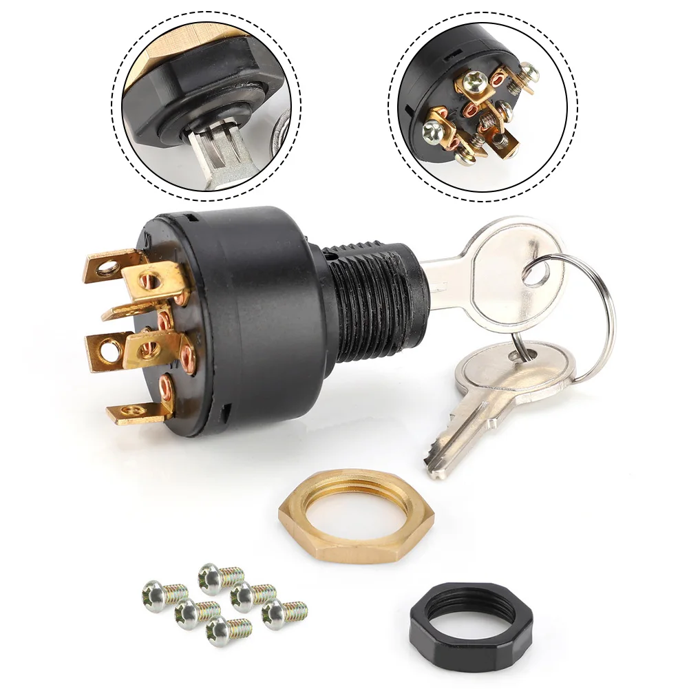 Boat Motor Ignition Lock with 2 Keys Push to Choke Compatible with Marine Vehicles Including Automobiles and Motorcycles