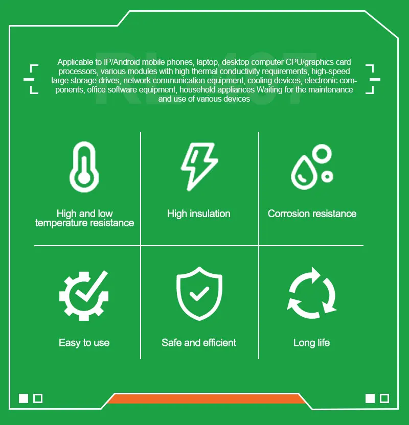 RL-407ซิลิโคนซิลิโคนความร้อนทั่วไปความเย็นทั่วไป CPU PCB ความเย็นแบบชิ้นส่วนอิเล็กทรอนิกส์ความร้อน