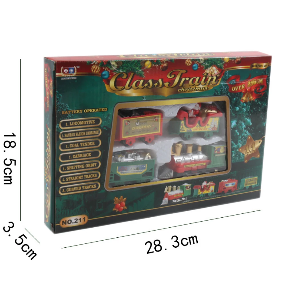 Natal trem elétrico brinquedo ferroviário carro mini trem pista presente quadro com som luz decorações ano árvore brinquedo de natal novo b037