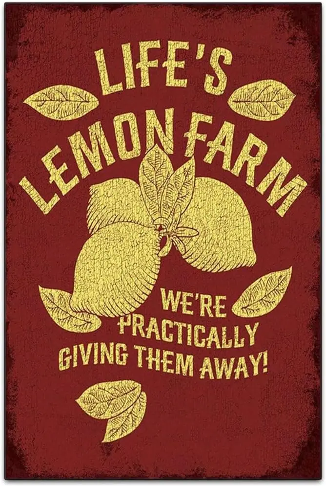 2026 Lifes Lemon Farm Were Practically Giving Them Away - Funny Retro Classic Art Wall Decoration-Garage Tin ​Metal Signs Artwor