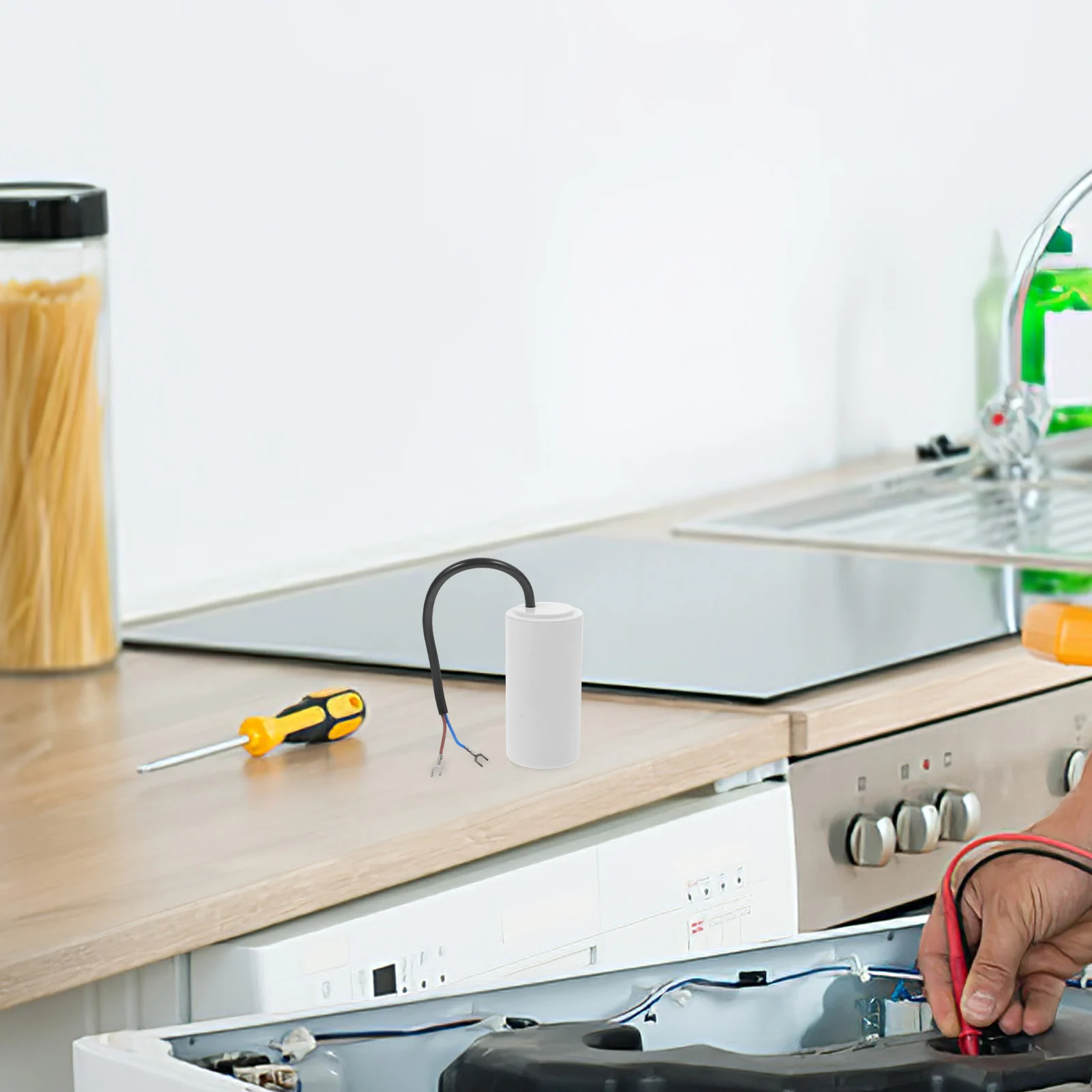 

Washing Machine Capacitor 45uf 450v Round Motor Run Pump Replacement Part Compact High Voltage Resistance CBB60 Air